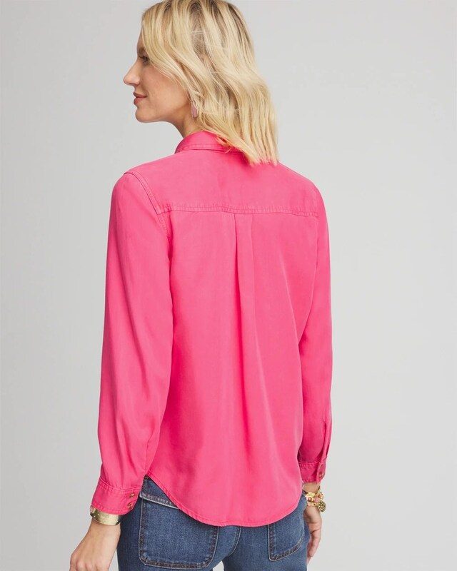 Tencel Denim Button-front Shirt - image 3